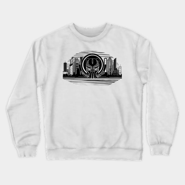 Wakanda and the mask (B&W version 1) Crewneck Sweatshirt by Meechemax